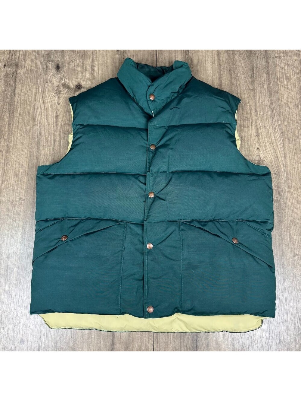 VTG PENFIELD TRAILWEAR Men's  XL Green Down Snap Button Puffer Vest Made in USA